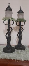lampada da tavolo abat jour stile liberty (coppia)