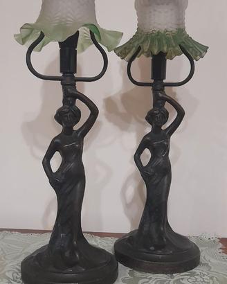 lampada da tavolo abat jour stile liberty (coppia)