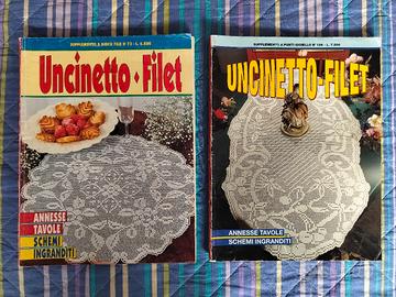 Lotto 2 PZ riviste Uncinetto -Filet anni 70