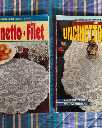 Lotto 2 PZ riviste Uncinetto -Filet anni 70
