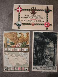 3 cartoline milizia nazionale forestale, una viagg