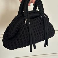 Clutch bag nera con manici