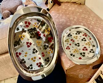 VASSOI DESIGN”ALESSI”ANNI 80-DEC.SMALTO/ RARI