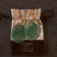 Set orecchini pendenti e bracciale in pietra verde