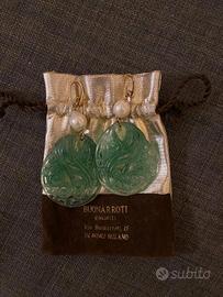 Set orecchini pendenti e bracciale in pietra verde