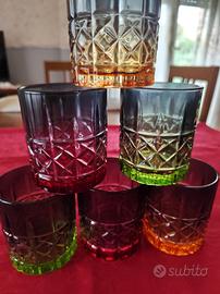 set servizio di bicchieri in vetro Pezzi 6 colorat