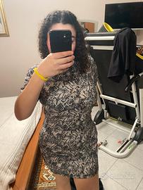 vestito corto stampa animalier