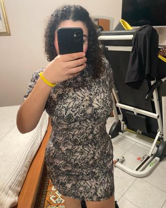 vestito corto stampa animalier
