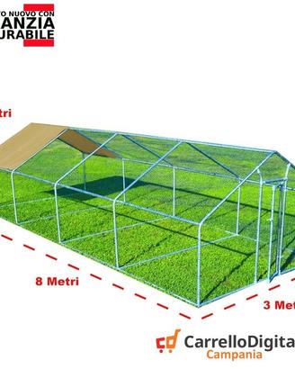 Recinto per Galline 3x8 m x h 2 m – 24 mq – beige