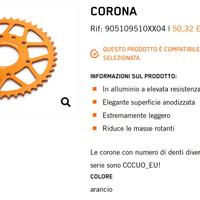 corona ergal 42 denti per ktm duke 125 390 2024 25