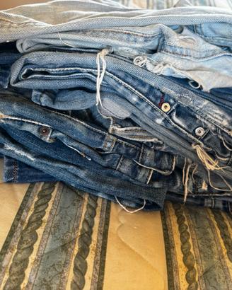 Lotto jeans di marca da riparare o costumizzare