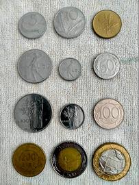 Serie 12 monete Repubblica Italiana (lire)