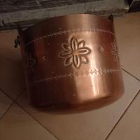 paiolo rame lavorato antico