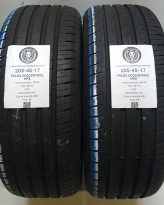 2 GOMME 205 45 17 FULDA A48948