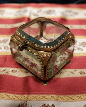 Antico Portagioie Stile Napoleone III Vetri Molat