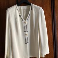 Giacca in crepes di lana foderata bianca