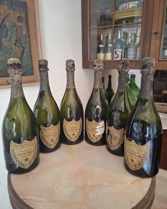 Set 6 bottiglie vintage Dom Perignon 1980