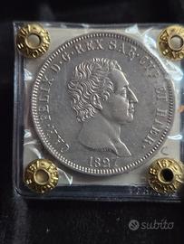 5 lire 1827 Carlo Felice.