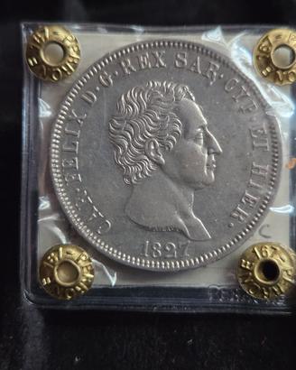 5 lire 1827 Carlo Felice.