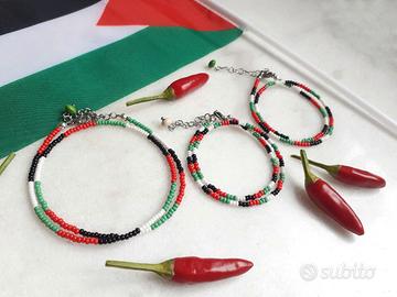 Collana bandiera Palestina braccialetto doppio