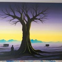 Quadro Marcello Antonelli. 1965. Albero. Vintage. 