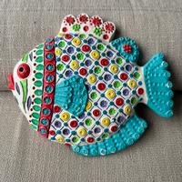 Pesce tropicale ceramica artigianato spagnolo deco