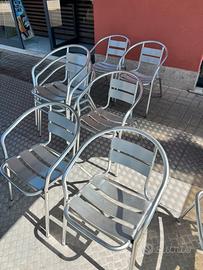 7 Sedie alluminio san marco