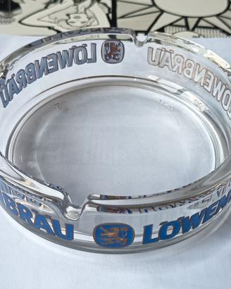 Posacenere Vintage Löwenbräu Vetro. Made in Italy.