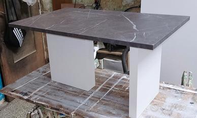 Tavolino da salotto effetto marmo grigio 