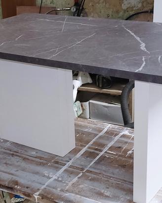 Tavolino da salotto effetto marmo grigio 