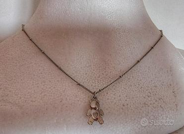 collana in acciaio con ciondolo a orsacchiotto 