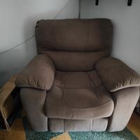 Poltrona recliner colore tortora