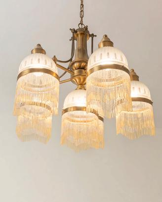Lampadario vintage 4 luci stile liberty 