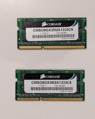 RAM Corsair DDR3 8GB 1333MHz CL9