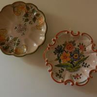 Set 2 Piattini decorativi ceramica Deruta dipinti
