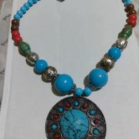 Collana azzurra stile Etnico