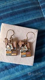 orecchini argento smaltato