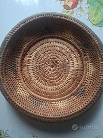 Cesta rotonda in vimini portavivande