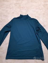 Maglia maniche lunghe color petrolio