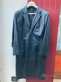 Giacca in pelle cappotto lungo uomo tg 46