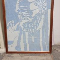 Quadro padre pio a uncinetto