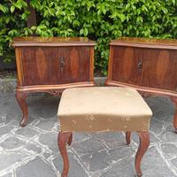 Set comodini con sgabello metà 1900