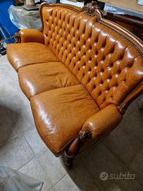 Salottino divano e 2 poltrone stile Chippendale