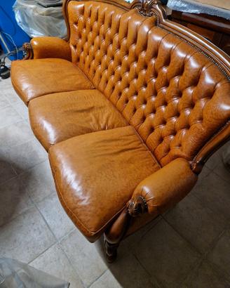 Salottino divano e 2 poltrone stile Chippendale
