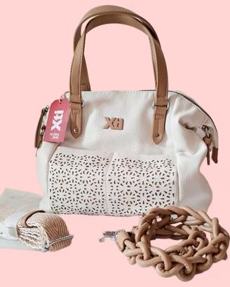 Borsa estiva Xti bianca e beige