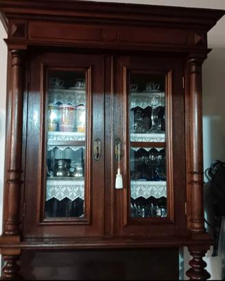 Credenza doppio corpo antica stile neorinascimento