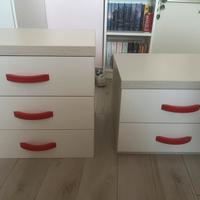 Coppia di comodini moderni ( 2 e 3 cassetti)