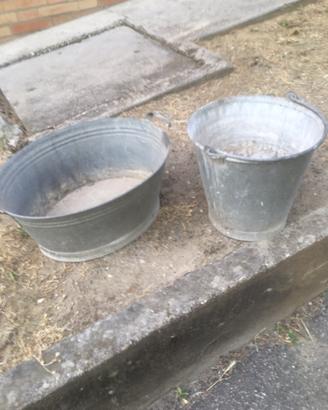Catinella e secchio zingati