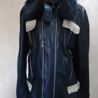 giacca in pelle nera 