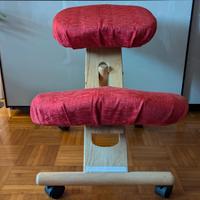 Sedia sgabello posturale svedese legno massello